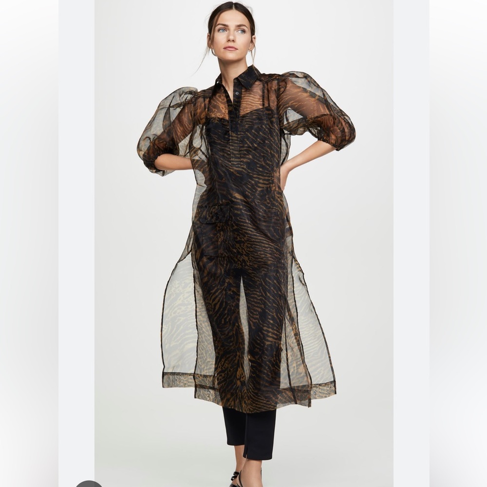 Ganni organza tiger dress